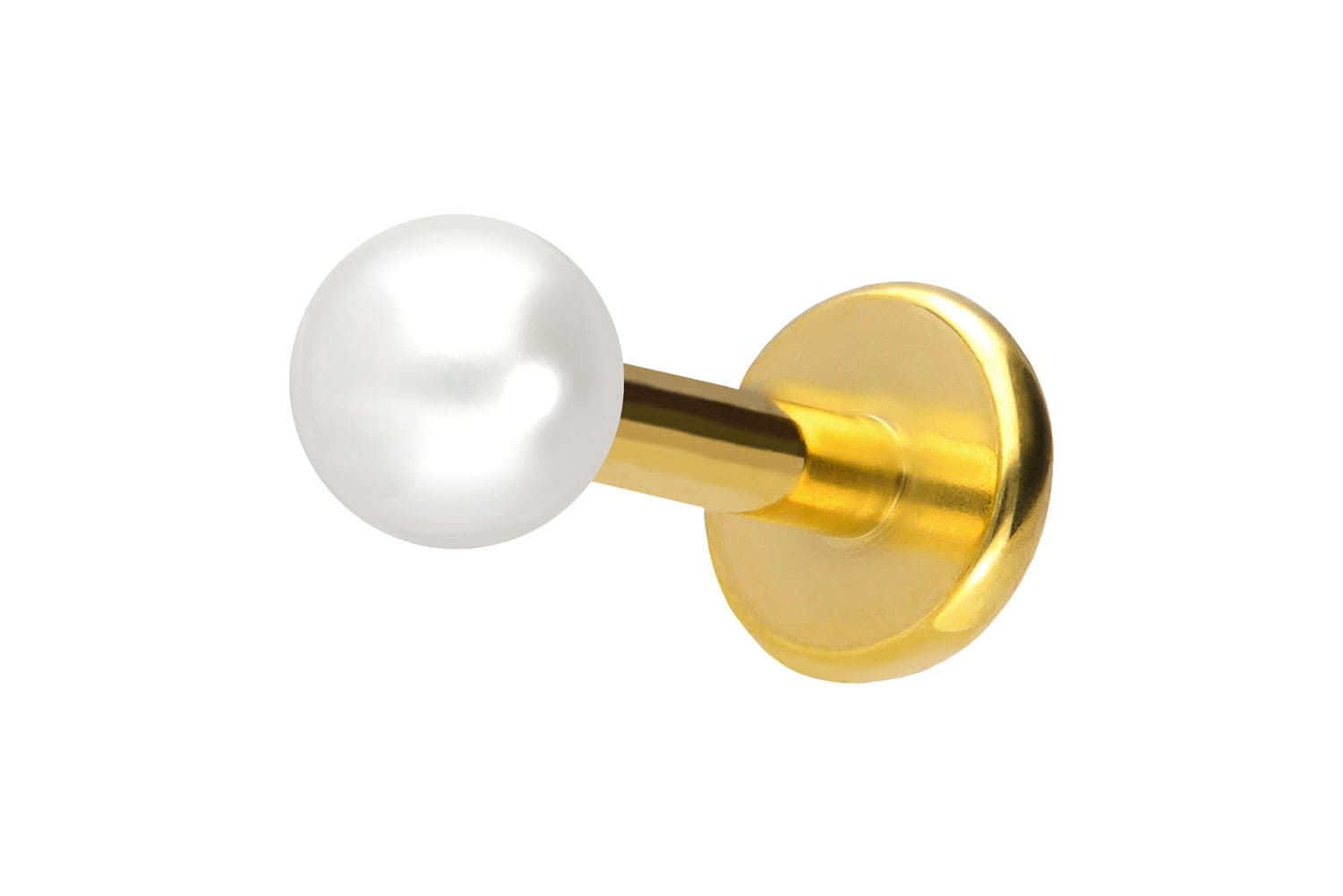 Titan Labret mit Push Fit SYNTHETISCHE PERLE
